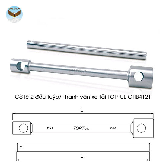 Cây vặn 2 đầu 41 đầu lục giác TOPTUL CTIB4121 (x 21 Sq. mm, L=17")